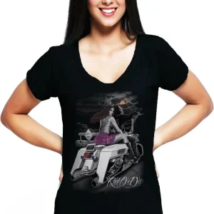 Dead End Moda tattoo Moto 9050-20 Urban Slub Lady Donna Cotone 100% Fiammato JK