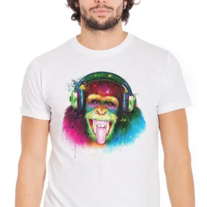 Dj Monkey Art - T-shirt Uomo 100% Cotone Eco