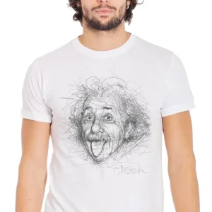 T-Shirt Einstein Tatuato Uomo - Cotone Biologico Fiammato