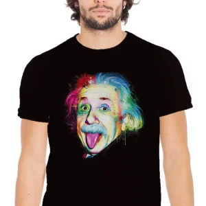 T-Shirt Einstein Stilizzato - Cotone Slub Eco Uomo