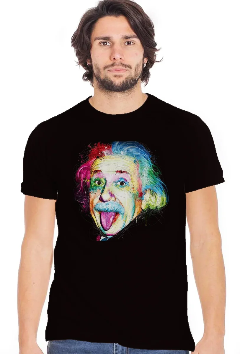 T-Shirt Einstein Stilizzato - Cotone Slub Eco Uomo - immagine 2