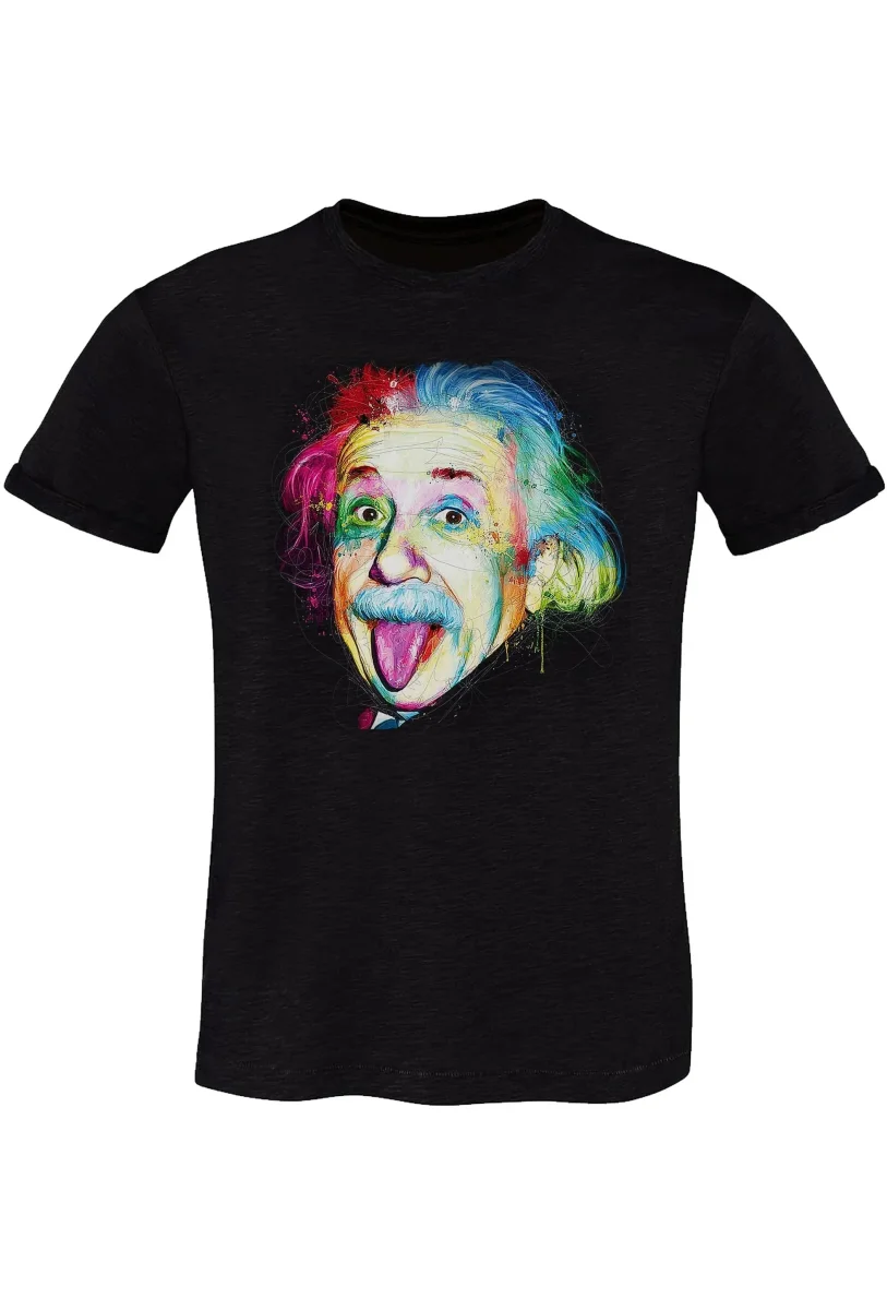 T-Shirt Einstein Stilizzato - Cotone Slub Eco Uomo - immagine 3