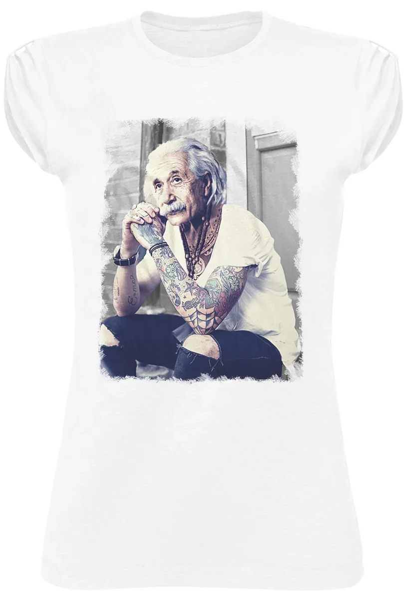T-Shirt Einstein Tatuato Donna - Cotone Biologico Fiammato - immagine 6