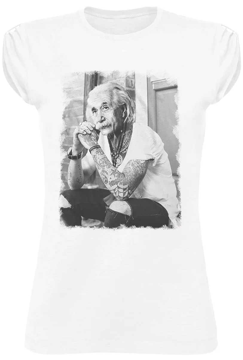 T-Shirt Einstein Tatuato Donna - Cotone Biologico Fiammato - immagine 8
