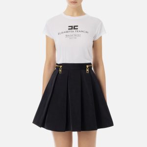 ELISABETTA FRANCHI T-shirt in jersey modal con stampa logo