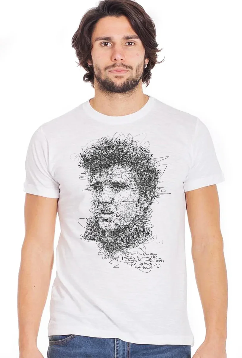 T-shirt Elvis Presley Stylized Uomo - Cotone Slub Made in Italy