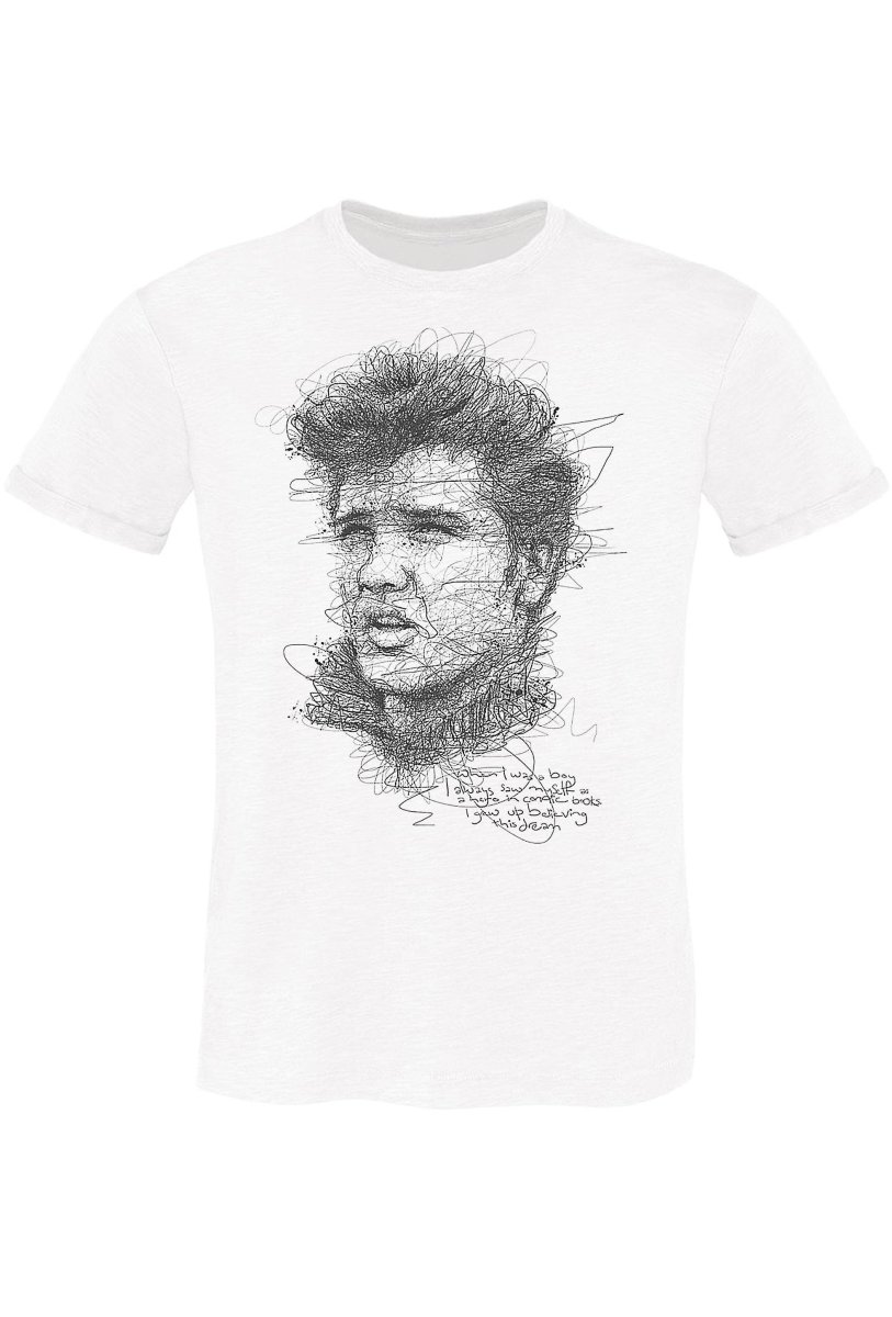 T-shirt Elvis Presley Stylized Uomo - Cotone Slub Made in Italy - immagine 3