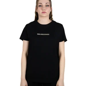 T-SHIRT NERA ELEGANT ARGENTO