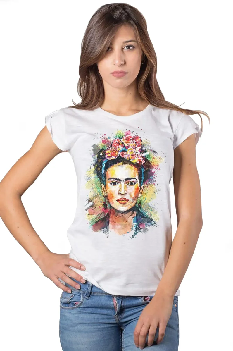T-shirt Frida Kahlo Donna Bio - Cotone Organico 100% Made in Italy