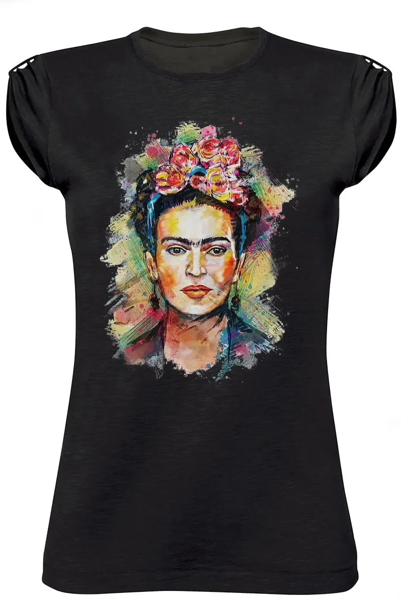 T-shirt Frida Kahlo Donna Bio - Cotone Organico 100% Made in Italy - immagine 5