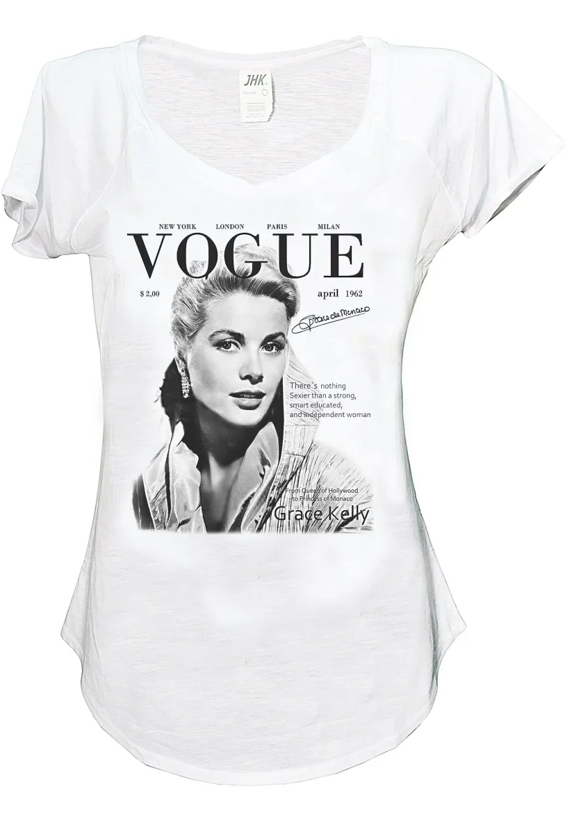 Grace Kelly Atrice Soggetti Famosi 18-62 Urban Slub Lady Donna Cotone 100% Fiammato JK - immagine 3