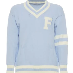 Family First Sweater V-neck College Light Blue