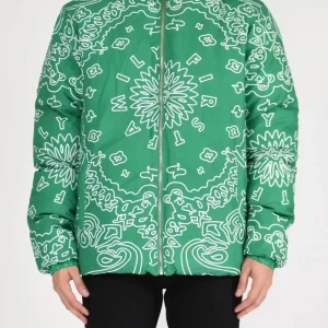 Family First Puffer Double-face Bandana Green