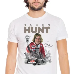 The Legend James Hunt - T-shirt Uomo Cotone Fiammato