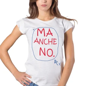 T-shirt Donna Slub 'Ma Anche NO' - 100% Cotone Bio