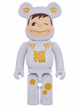 BEARBRICK 1000% DARUMA X PEKO-CHAN WHITE