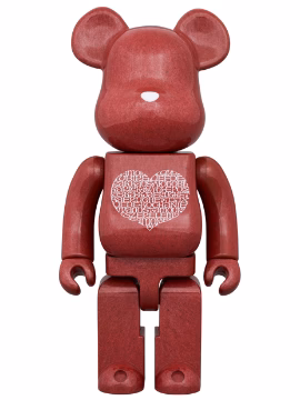.JP BEARBRICK 400% ALEXANDER GIRARD INTERNATIONAL LOVE HEART
