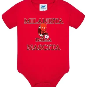Milanista Dalla Nascita Body da bambino/a a maniche corte 100% cotone JHK