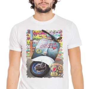 T-Shirt Vespa Boy Scoot Urban Uomo 100% Cotone