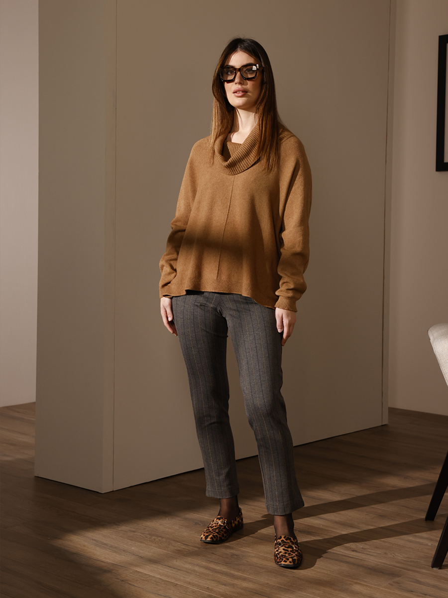 GIACCA MODULAR IN GRIGIO SCURO CON RIGA SOTTILE, TG 44-52 - immagine 5