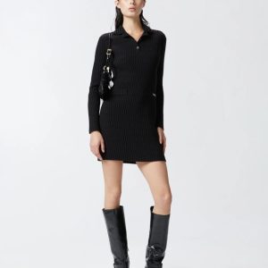 PINKO Abito corto in maglia geometrica