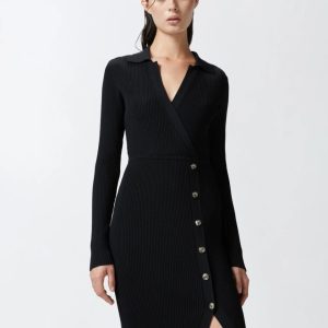 PINKO Abito lungo in maglia a costine