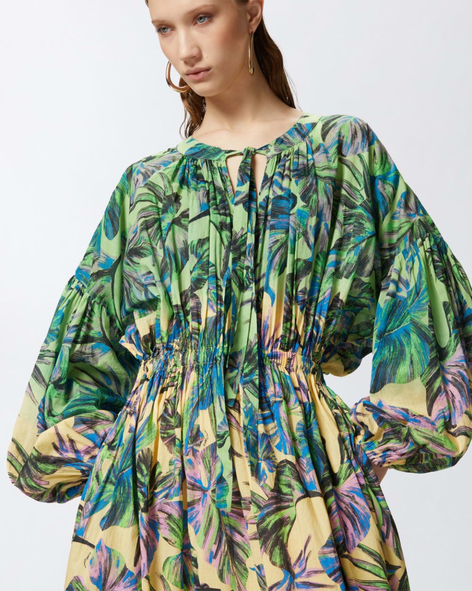 PINKO Abito midi ampio foglie tropicali - immagine 3