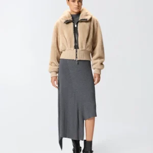 PINKO Bomber in tessuto effetto pelliccia