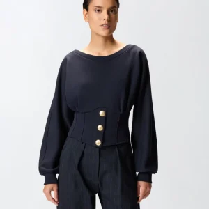 PINKO Felpa bustier con bottoni