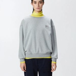 PINKO Felpa girocollo con logo ricamato