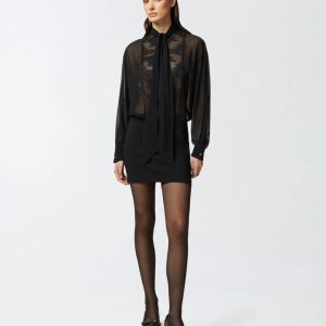 PINKO Mini abito con camicia trasparente e pizzo