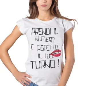 T-shirt Donna Street Style 'Prendi il Numero' - Cotone Bio