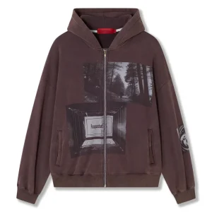 Acupuncture Punker Hoodie Zip Red