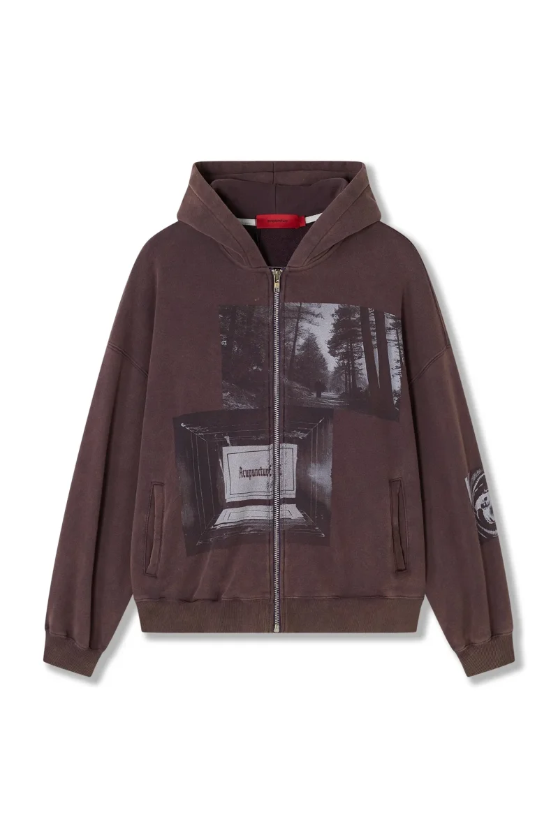 Acupuncture Punker Hoodie Zip Red - immagine 2