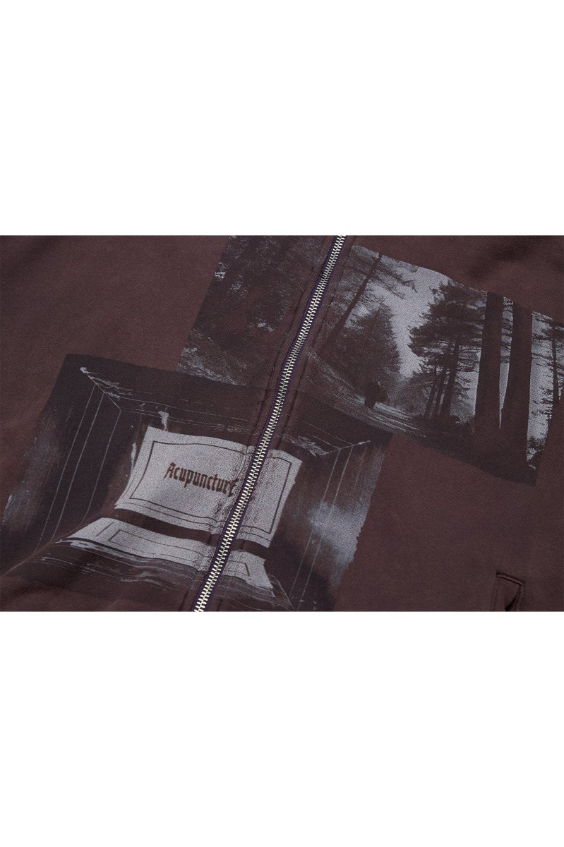 Acupuncture Punker Hoodie Zip Red - immagine 4