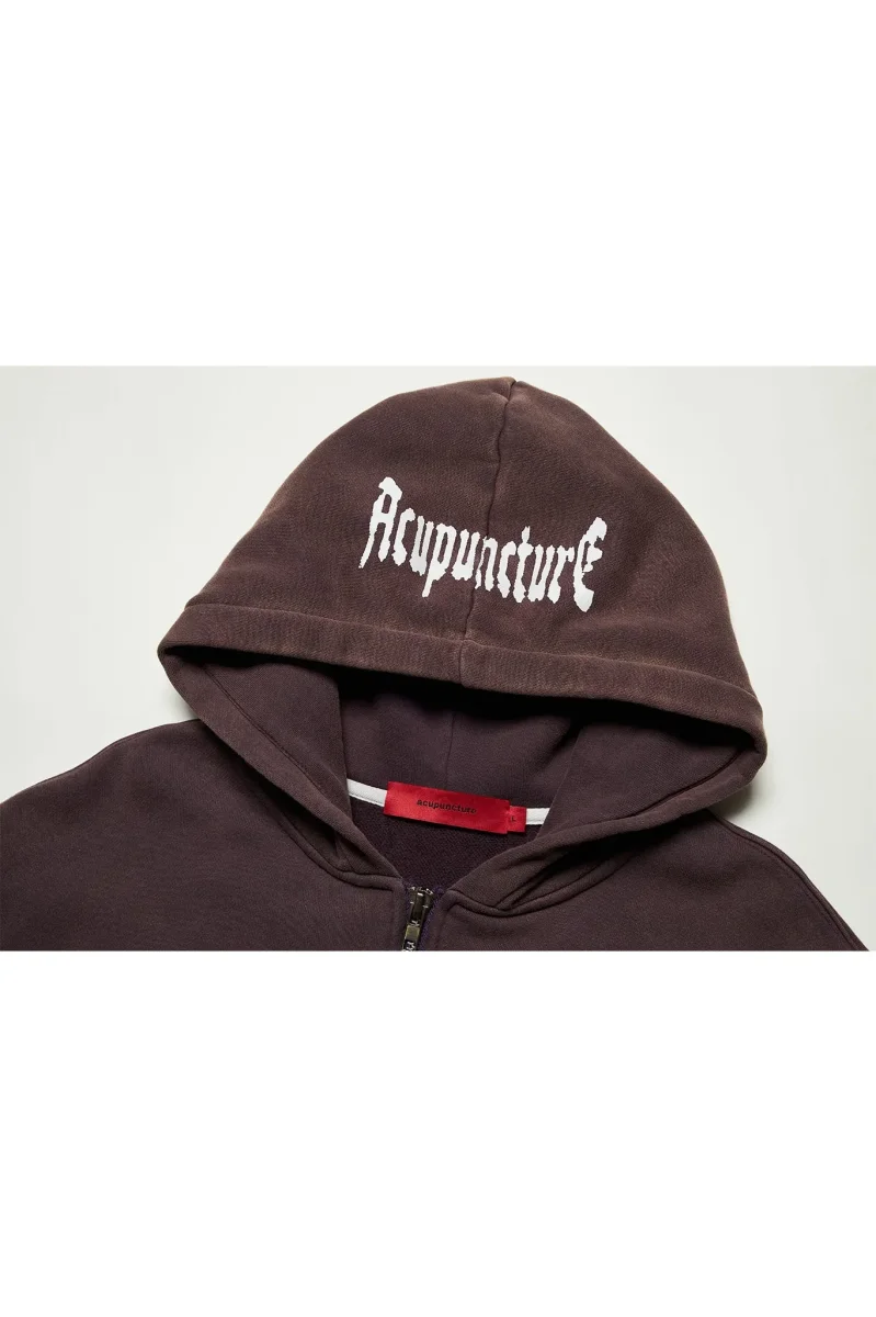 Acupuncture Punker Hoodie Zip Red - immagine 5