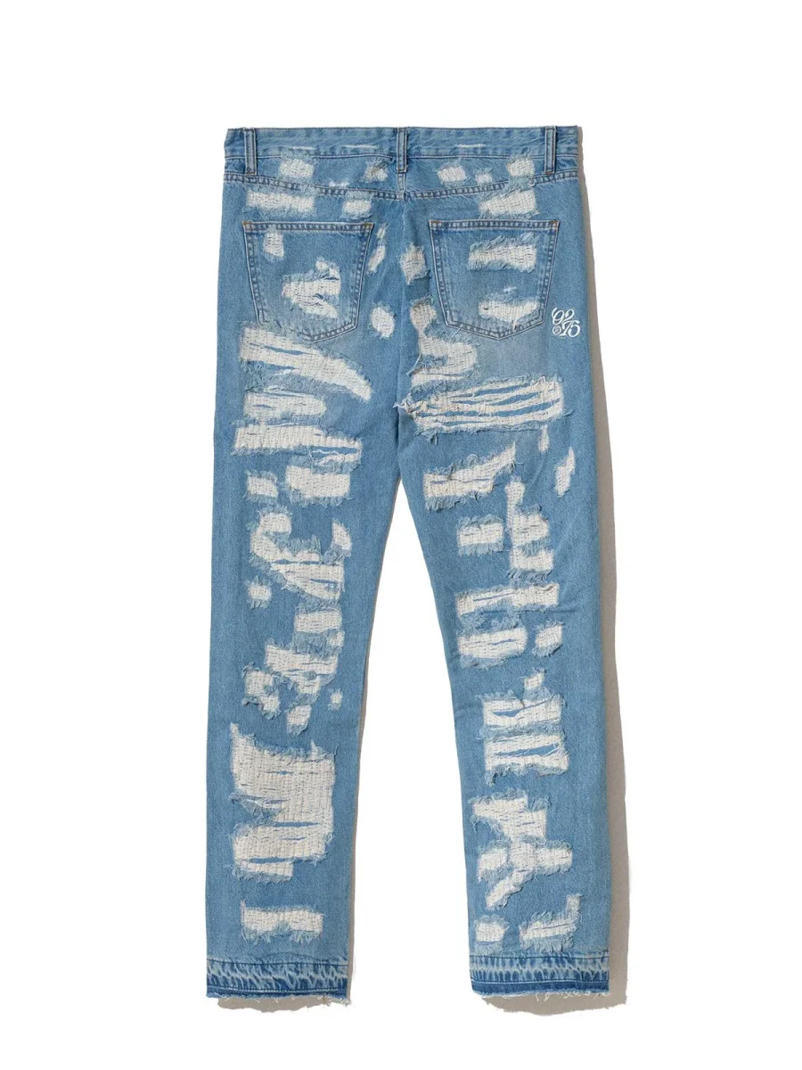 0275 Denim Ripped Light Blue - immagine 3