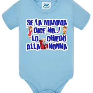 Se la Mamma dice No lo Chiedo alla Nonna Body da bambino/a a maniche corte 100% cotone JHK