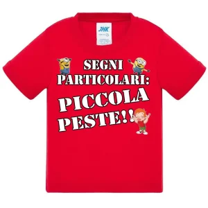 Segni Particolari Piccola Peste - T-shirt per Bambino/a Mod. Baby & Kid Da 0 a 8 anni