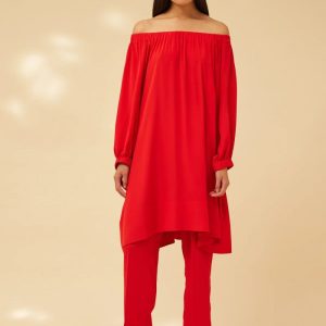 SEMICOUTURE Abito in crepe de chine scollo bardot