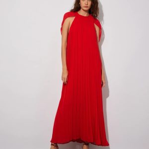 SEMICOUTURE Abito lungo in georgette plissé