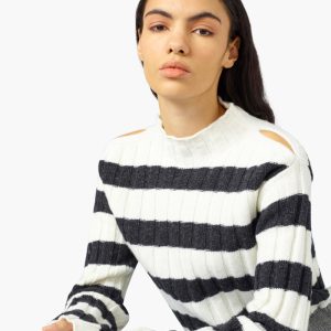 SEMICOUTURE Dolcevita rigato costa piatta