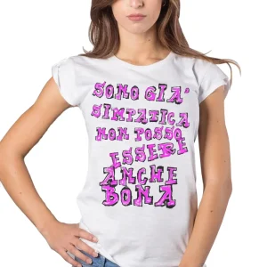 T-shirt Donna 'Sono già Simpatica' – Cotone Bio