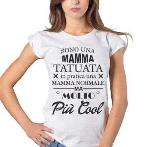 T-shirt Donna Sono Una Mamma Tatuata - Cotone Bio