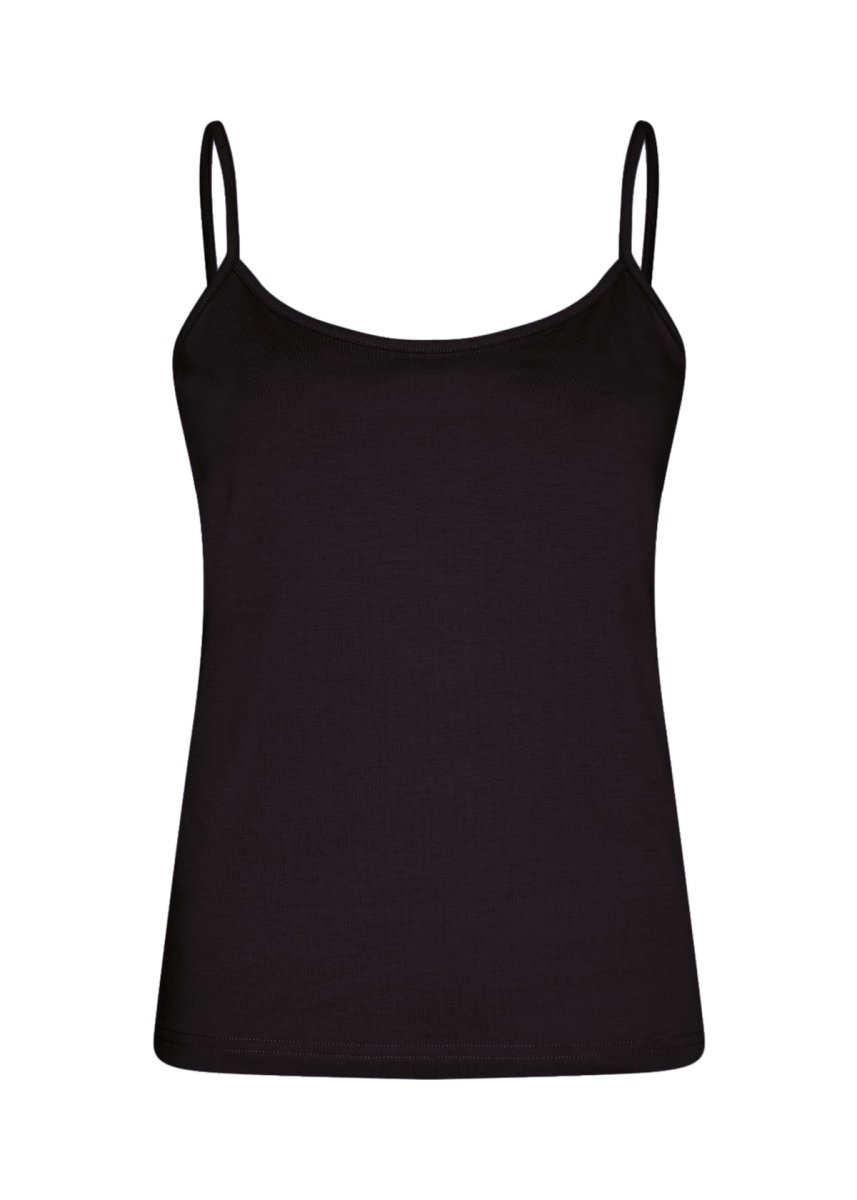 Top canotta cotone organico nero e burro - immagine 5