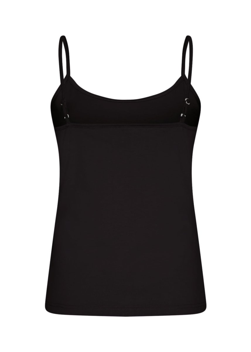 Top canotta cotone organico nero e burro - immagine 4