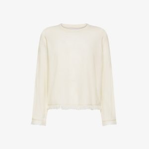 SUN68 Maglia in lana e cashmere con frange
