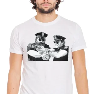 The Legend Poliziotti Cinema Art. 18-70-2 T-Shirt Urban Men Uomo 100% Cotone Fiammato BS