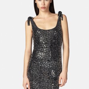 TWENTY FOURHAITCH Abito nero- argento