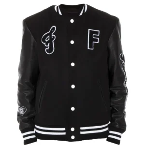 Family First Black College Varsity Jacket